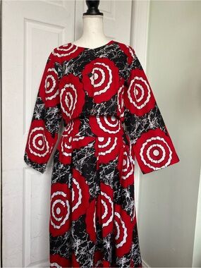 Abstract Artistic Handmade Bold Patterned Top and Skirt Set  Sz Large